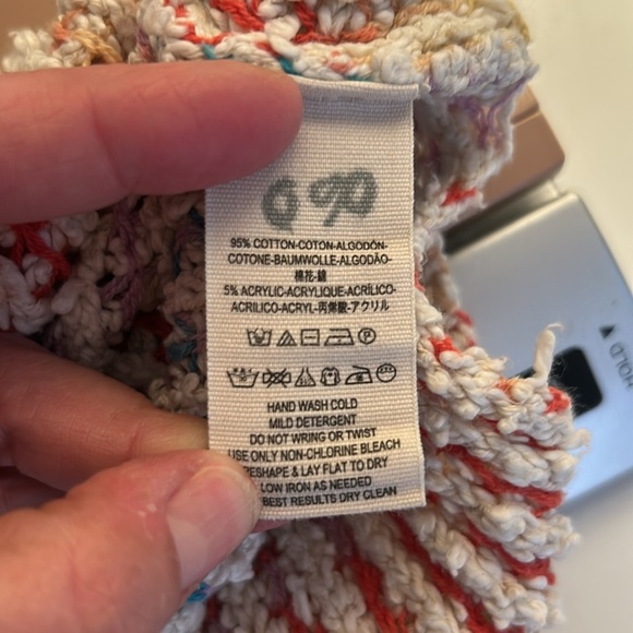 Free People Sit Next To Me Boho Knit Multi-Colored Oversized Hoodie Size Small - Picture 7 of 7